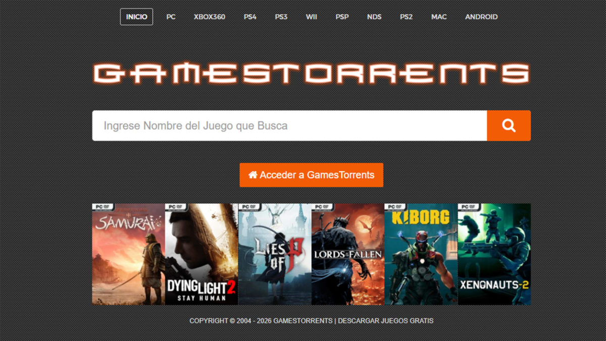 Páginas torrent en castellano para videojuegos -GamesTorrents