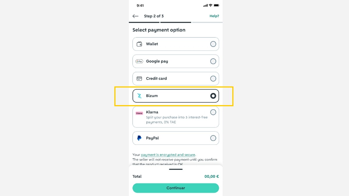 Cómo pagar una compra presencial en Wallapop con Bizum