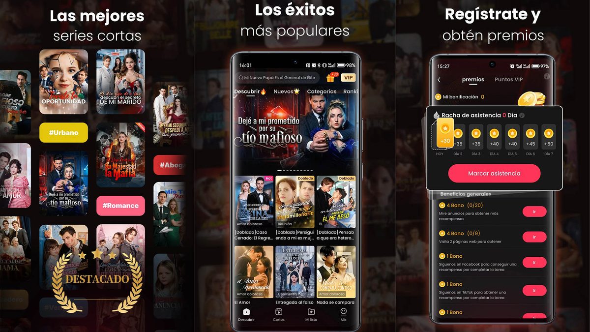 mejores aplicaciones para ver dramas cortos gratis-GoodShort, si te gustan las novelas románticas