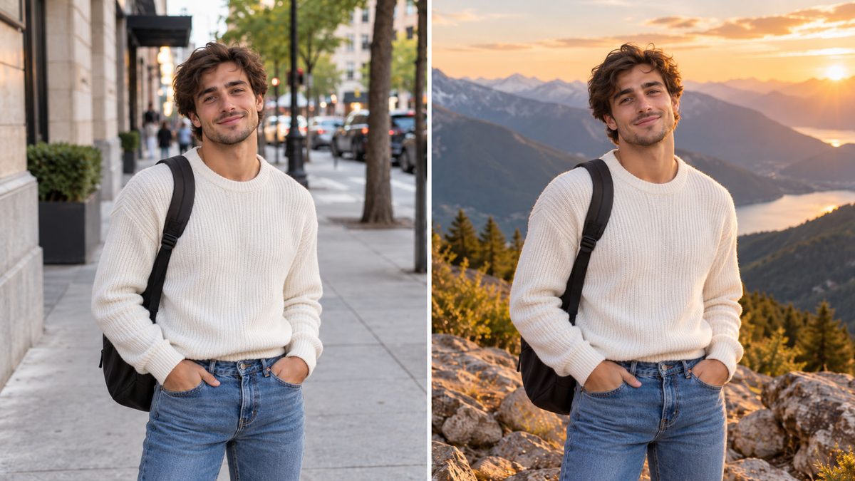 Mejores comandos para editar fotos en Gemini - Cambiar el escenario