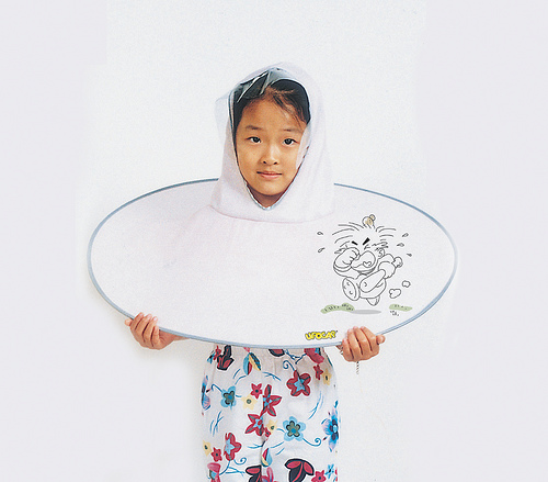 Impermeable-paraguas manos