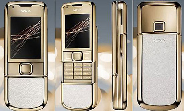 Nokia 8800 Gold Arte, un teléfono móvil hecho de oro y cuero blanco