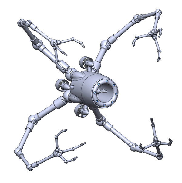 Robot-araña para la exploración submarina al estilo Matrix