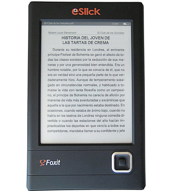 eSlick, el libro electrónico de Foxit, ya a la venta en España